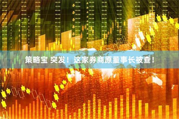 策略宝 突发！这家券商原董事长被查！