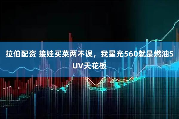 拉伯配资 接娃买菜两不误，我星光560就是燃油SUV天花板