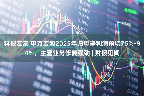 科银宏泰 申万宏源2025年归母净利润预增75%-94%,主营业务修复强劲 | 财报见闻